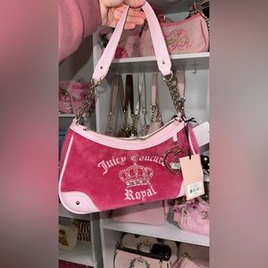 Juicy couture hot pink velour shoulder bag